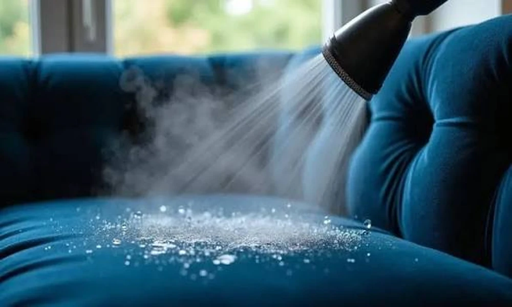 What cleaning method suits velvet upholstery best?